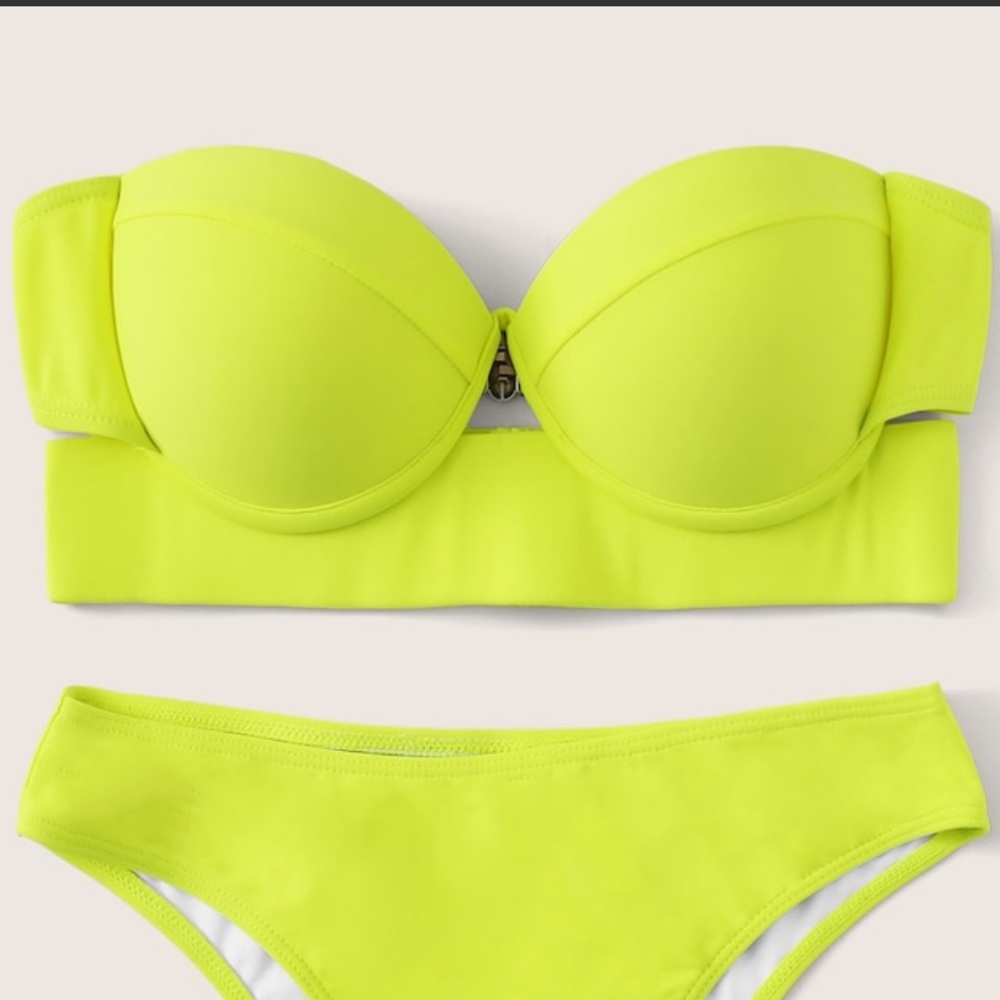 Neon bustier swim top